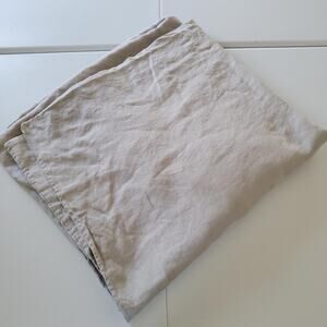 IKEA 100% Linen Beige King Duvet Cover Breathable Minimalist Coastal